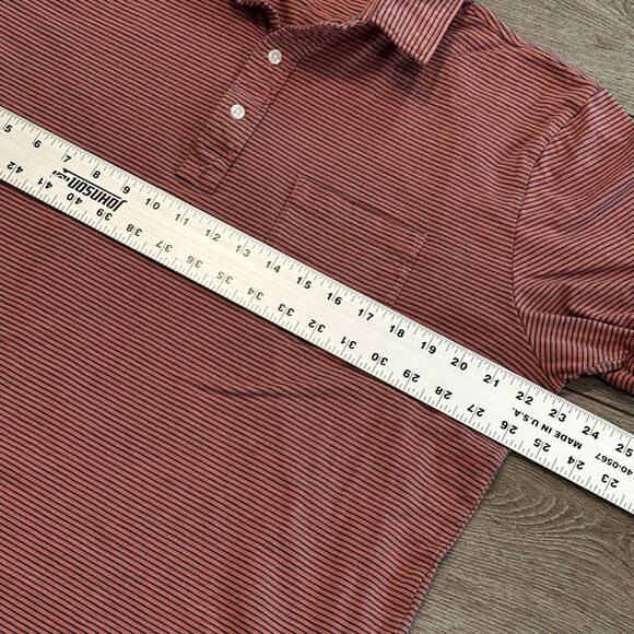 Faherty Polo Shirt Mens XL Pink Blue Striped Beach Preppy Cotton - Picture 6 of 8